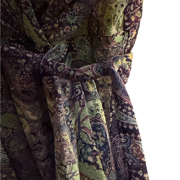 NWT One World “Live and Let Live” Paisley Print Flutter Sleeve Dress – Size L - Picture 9 of 16